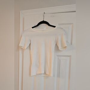 White Hanro Microfiber Short Sleeve Shirt